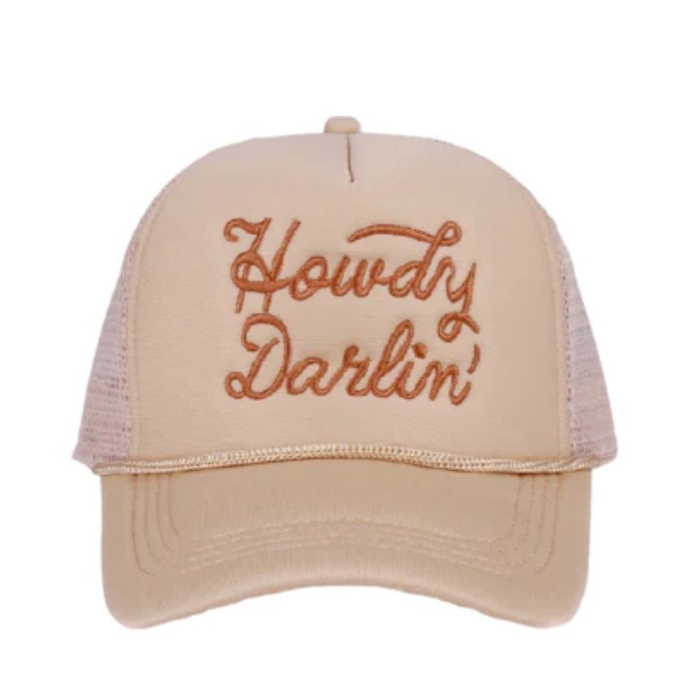Tan 'Howdy Darlin' Trucker Hat